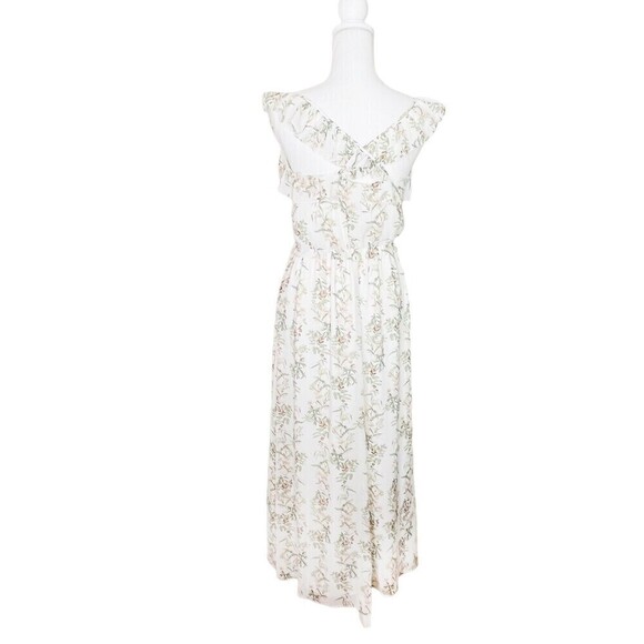 Gal Meets Glam Isabella Floral Dress Women’s Size 2 White Ecru Ruffle Cross Back - Picture 6 of 10